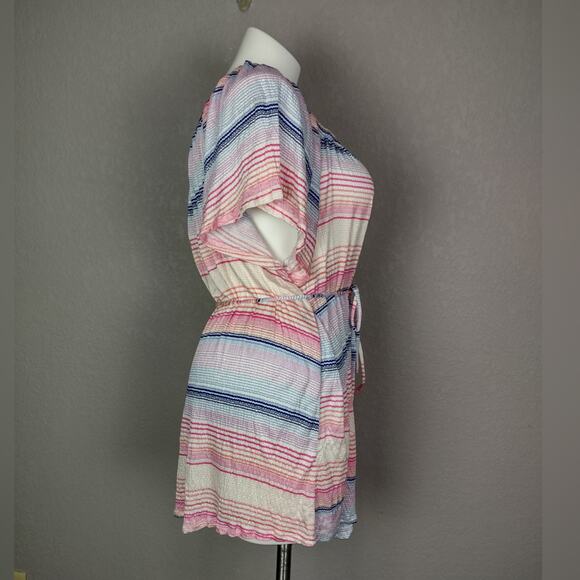 Motherhood Maternity Stripe Tunic Top Tie Waist Flutter Sleeve Size 3X - Picture 2 of 13